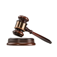 Dark Wood Judges Gavel and Sound Block