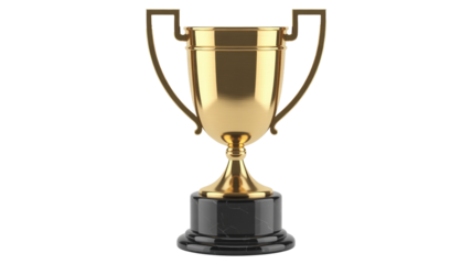 Shining golden trophy symbolizes victory, achievement, and championship success award, perfect for motivation