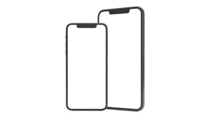 Sleek modern smartphone mockups for app presentation and responsive website design showcases