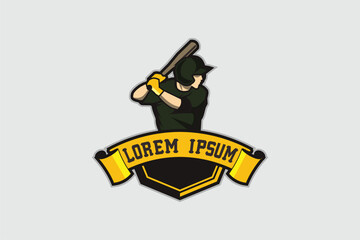 Baseball player vector image sport logo template