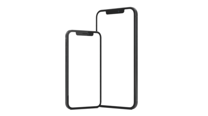 Sleek smartphone mockups for app presentation and website design showcases, mobile devices innovation template