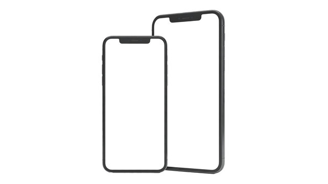 Sleek modern smartphone mockups for app presentation and responsive website design showcases