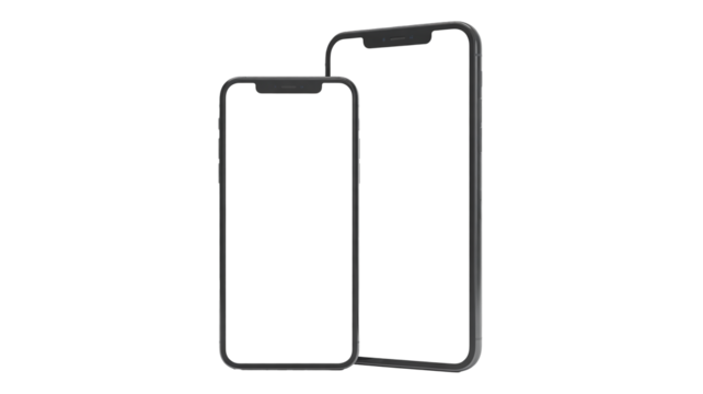 Sleek modern smartphone mockups for app presentation and responsive website design showcases