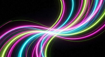 High-Speed Fluorescent Curve Abstract | Modern Cyberpunk Light Art