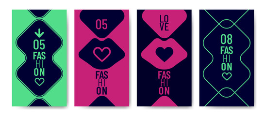 Modern geometric fashion design with bold shapes and contemporary layout.