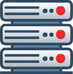 Server Rack Icon Data Storage & Network Infrastructure Symbol