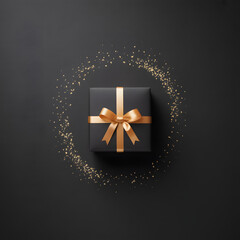 Cinematic Black Gold Luxury Christmas Gift Scene