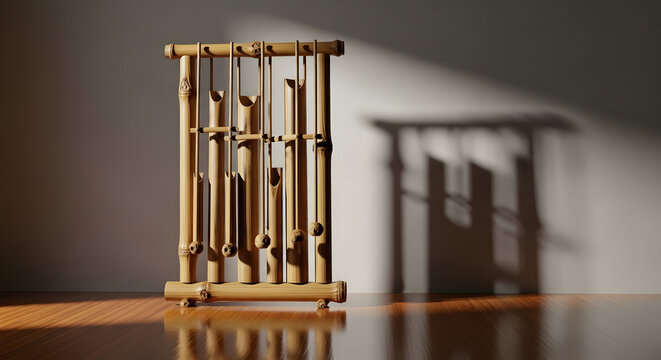 Angklung Musical Instrument: Traditional Bamboo Sound Maker from Indonesia.