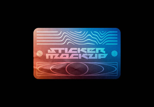 Rectangle Paper Sticker Mockup