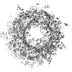 Shattered mirror isolated transparent background 3d rendering PNG
