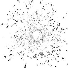 Shattered mirror isolated transparent background 3d rendering PNG
