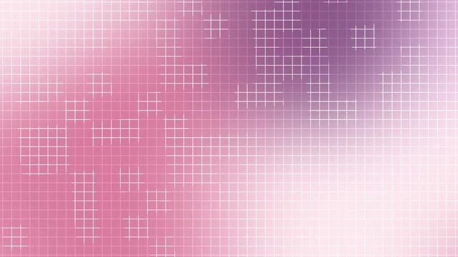 Soft pink and purple grid background with glowing white lines creating a romantic valentine mood perfect for celebration events love themed designs greeting cards and modern digital visuals 