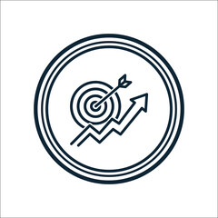 Business Target Icon – Mono Gradient Goal Achievement Vector