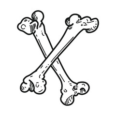 Spooky Vector Sticker of twin bone