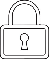 Outline icon of a padlock