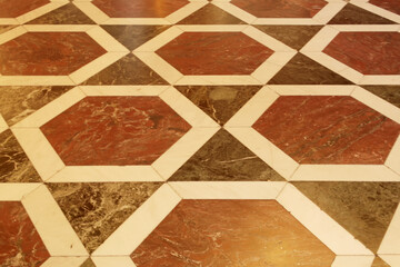 Pavement background in colored marble and geometric diagonal