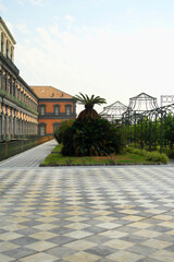 View of the gardens of the Royal Palace of Naples, Campania, Italy