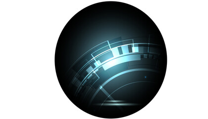 Vector illustration of a futuristic planet Earth with HUD elements. Science, futuristic, web, network concept, communications, high technology