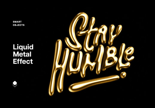 Liquid Metal Text Effect Mockup