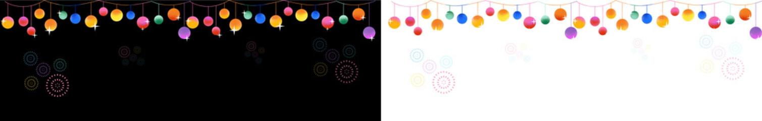 Colorful Bokeh Lights Border on Black and transparent Background creating a magical ambiance, perfect for festive designs and creative projects with copy space