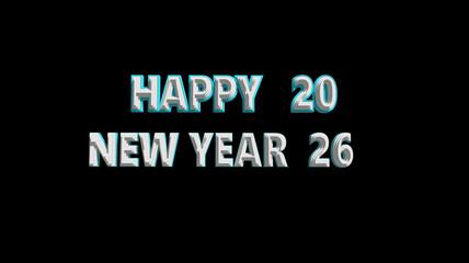Happy new year 2026 celebration with festive typography for holiday greetings and event promotion