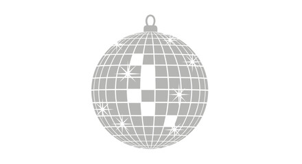 Obraz premium Reflective disco ball illustration, with sparkling accents and geometric patterns for dance nights