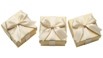 Elegant gift boxes for special occasions, perfect for birthdays, weddings, and holidays, conveying warmth, thoughtfulness, and festive cheer with delicate ribbon