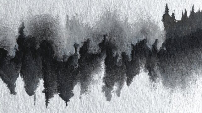 Abstract Black Watercolor Ink Grunge Texture Background Art