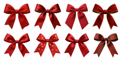 PNG Elegant red bows for festive decoration, transparent background
