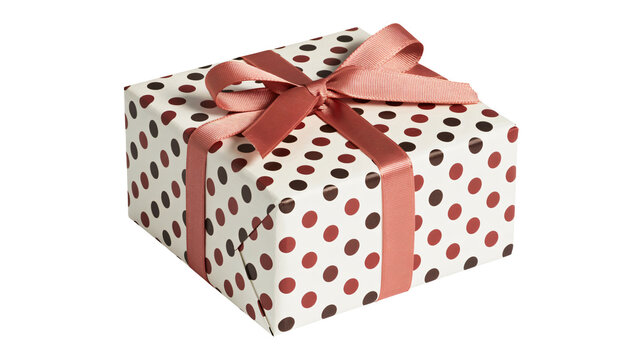 Delightful polka dot gift box with elegant ribbon, perfect for birthdays, holidays, and celebrations, bringing cheer and excitement to any special occasion