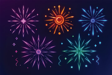 fireworks on the black background