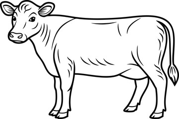 Cow Illustration. Dairy Cow Artwork. Farm Cow Graphic. Cow Animal Drawing. Cute Cow Design. Cow Livestock Illustration. Beef Cow Outline Art. Farm Animal Cow. Standing Cow Illustration. Cow Line Draw