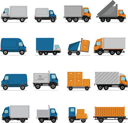 Collection of Diverse Delivery Trucks and Cargo Vehicles for Logistics and Transportation