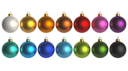 Dazzling collection of vibrant Christmas ornaments bringing festive cheer, perfect for holiday designs and joyful celebrations, ready for your creative projects