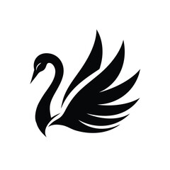 Elegant Black Swan Logo Design