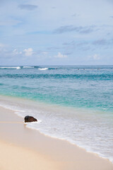 Turquoise tropical beach landscape at Labuhan Jukung Beach, Krui, Lampung