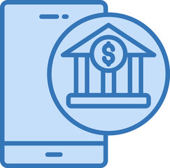 Mobile Banking  Icon Element For Design