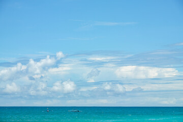 Turquoise tropical beach landscape at Labuhan Jukung Beach, Krui, Lampung