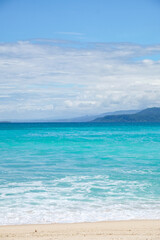 Turquoise tropical beach landscape at Labuhan Jukung Beach, Krui, Lampung