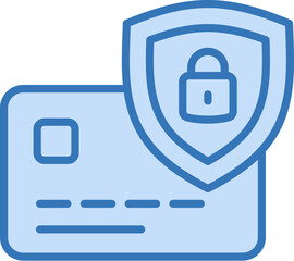 Secured Card Icon Element For Design