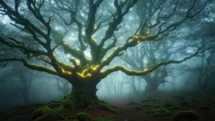 Fototapeta premium Mystical forest scene