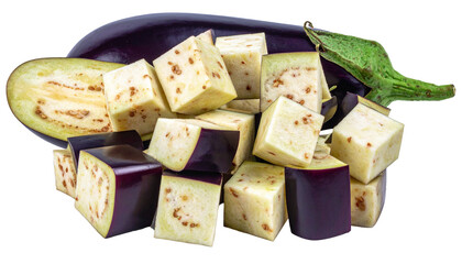 Close-up of sliced and diced purple vegetable, a culinary and healthy food