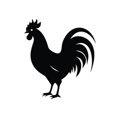 Black Rooster Silhouette Icon