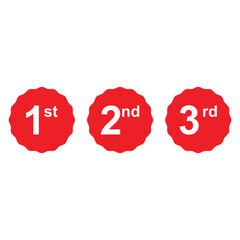 1st 2nd 3rd first second third sign label mark vector