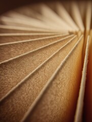 Close-up View of Textured Pages in a Book, Capturing the Intricate Details and Unique Patterns Created by the Paper and Binding