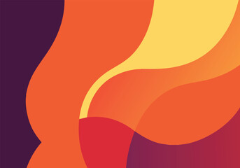 Vibrant abstract vector design featuring smooth flowing shapes in shades of orange, yellow, and purple. A modern and dynamic pattern with warm, energetic tones perfect for creative projects.