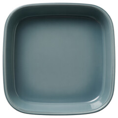 Blue ceramic baking dish isolated on a transparent background