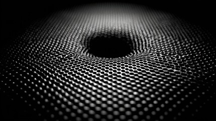 Dark Abstract Futuristic Grid Pattern with Central Hole