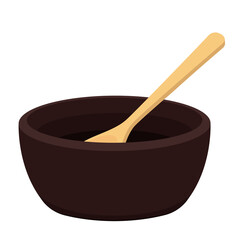 Bowl vector. Bowl and spoon on white PNG.