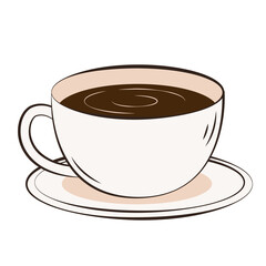 Coffee cup vector on PNG. Cup of Fresh Coffee. Vector Illustration.